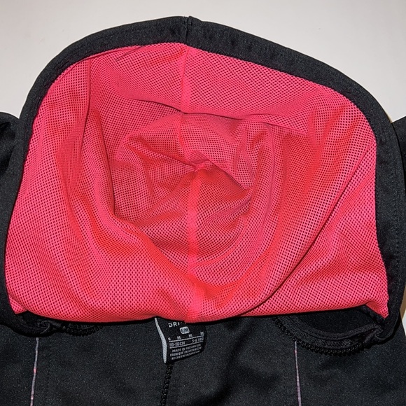 Nike Girls Dri Fit Zipper Hoodie Jacket Black with Pink Size 6/M - Picture 8 of 9